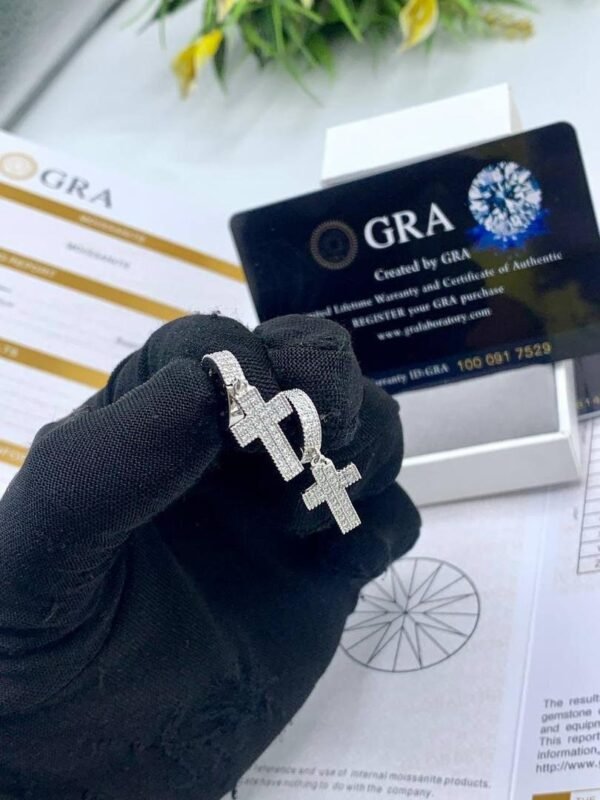 GRA Certified Moissanite Cross Earrings